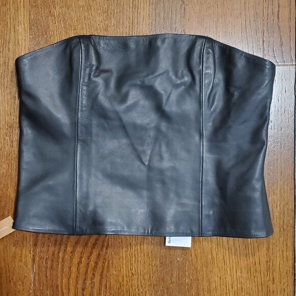 NWT Reformation X Veda Madison Leather Top, Size 8 - Picture 12 of 13